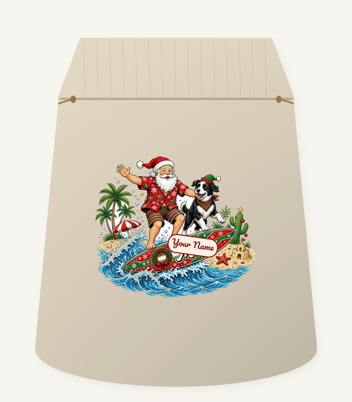 Santa and the Dog on Tour Personalised Santa Sack