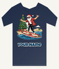 Santa Hang Ten Personalised Kids and Baby Christmas Tee