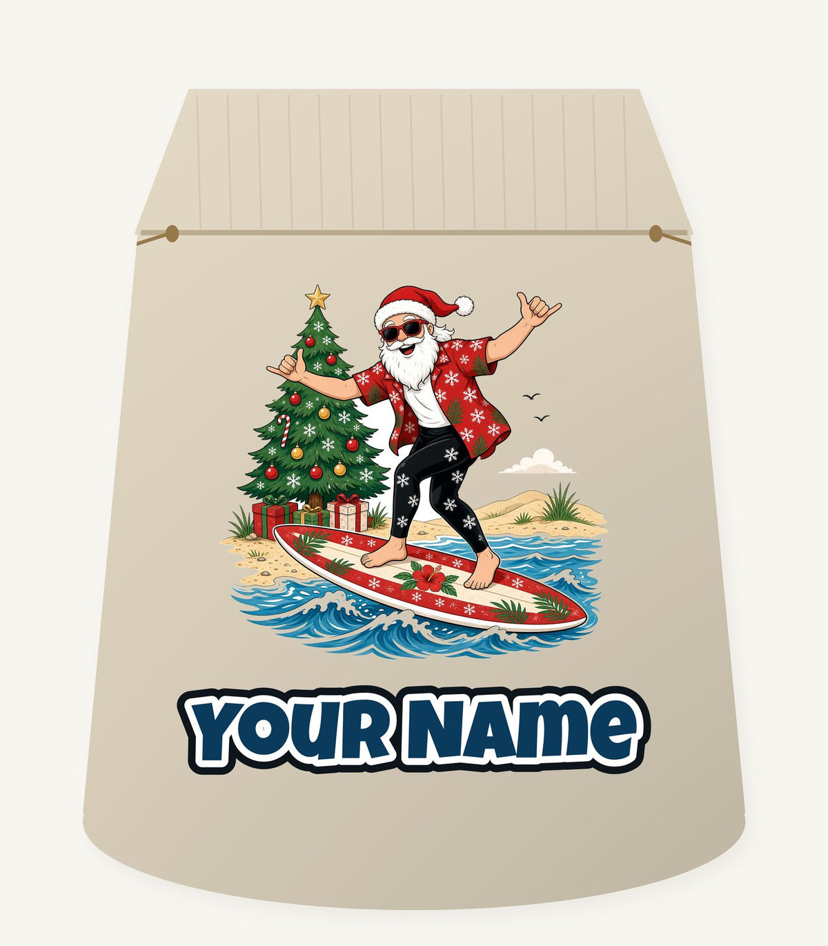 Santa Hang Ten Personalised Santa Sack