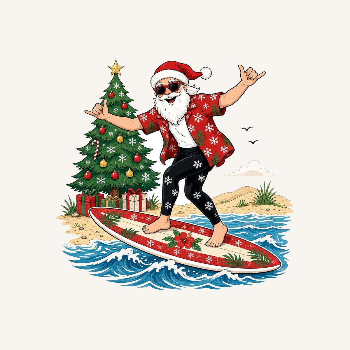 Santa Hang Ten Personalised Santa Sack