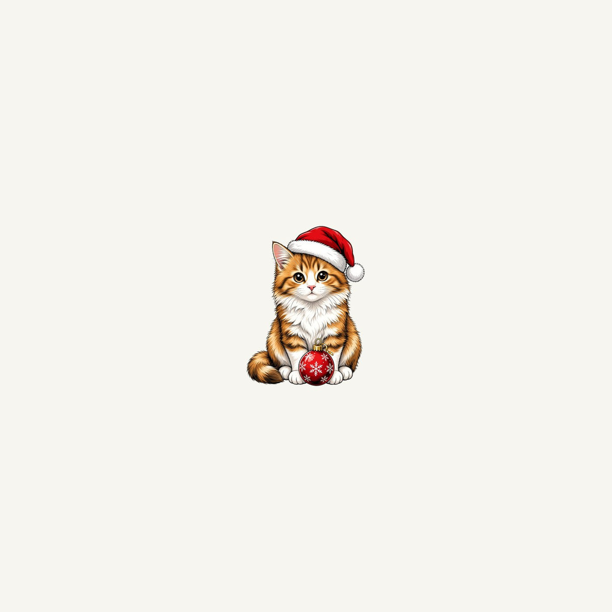 Santa Hat Kitten With Bauble Personalised Beach Towel