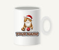 Santa Hat Kitten With Bauble Personalised Christmas Mug