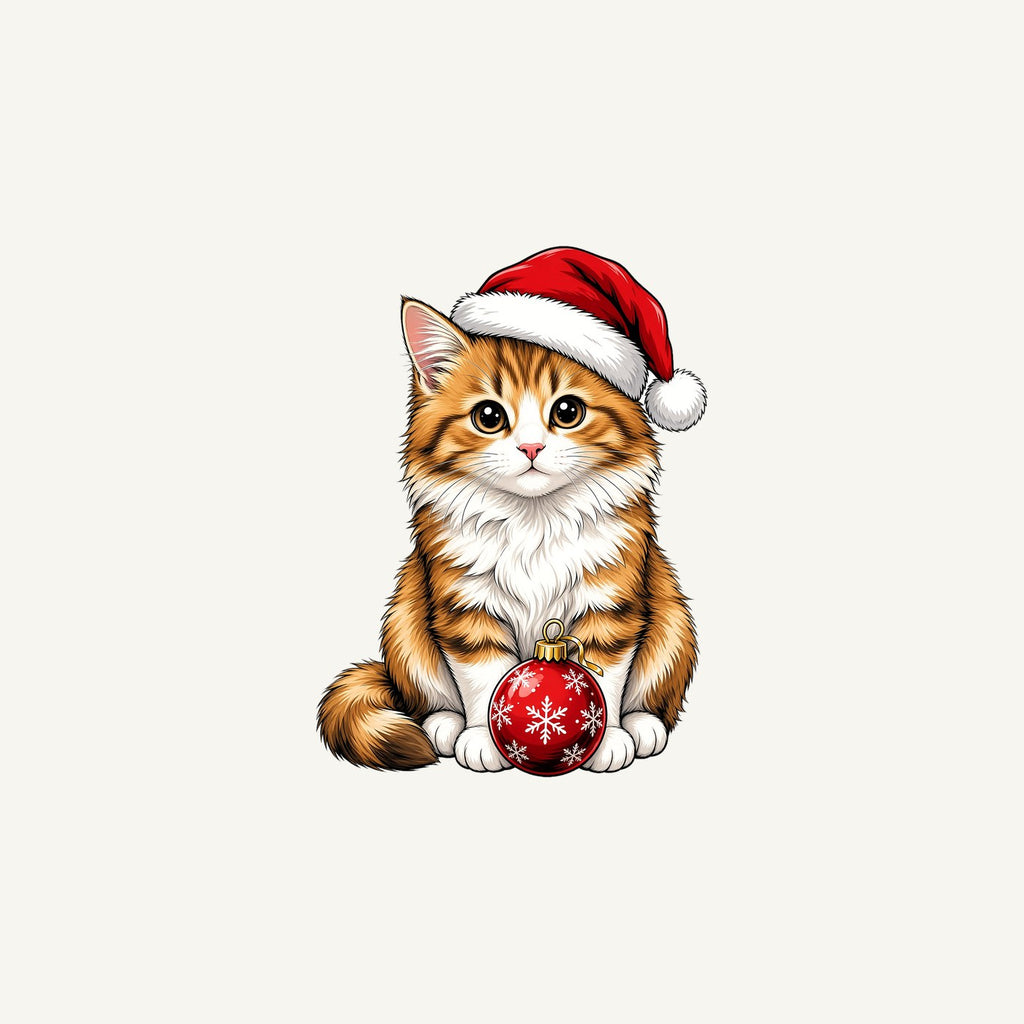 Santa Hat Kitten With Bauble Personalised Christmas Mug
