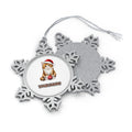 Santa Hat Kitten With Bauble Personalised Pewter Christmas Ornament