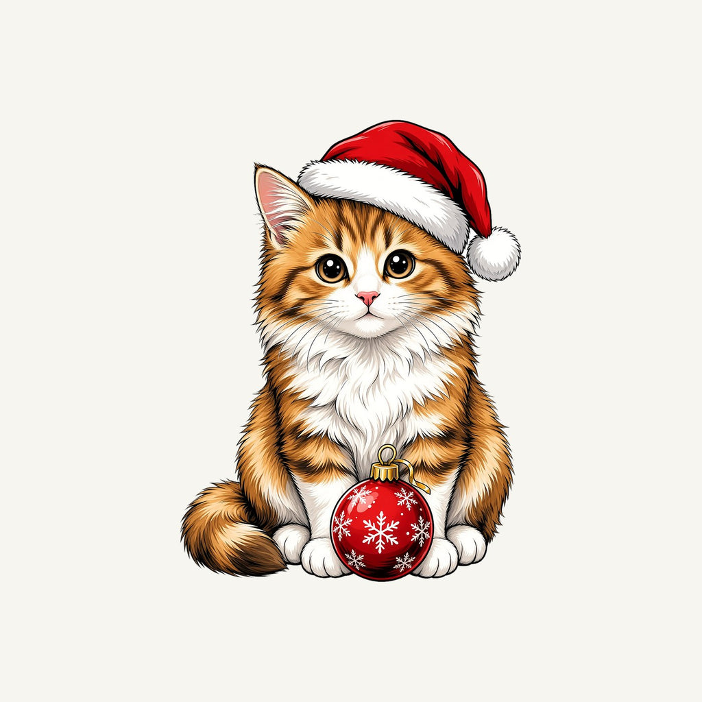 Santa Hat Kitten With Bauble Personalised Santa Sack