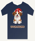 Santa Hat Puppy Personalised Kids and Baby Christmas Tee