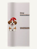 Santa Hat Puppy Personalised Beach Towel