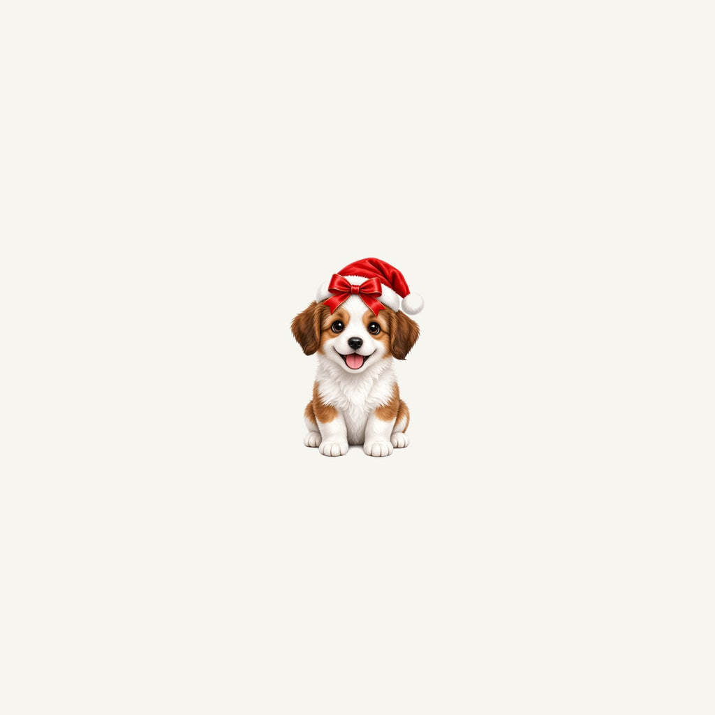 Santa Hat Puppy Personalised Beach Towel