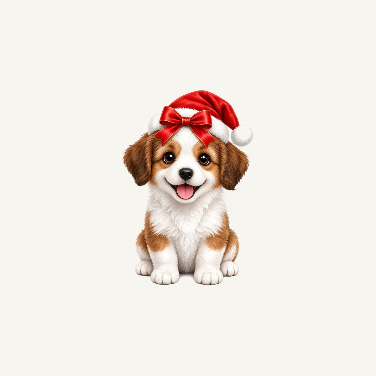 Santa Hat Puppy Personalised Christmas Mug