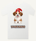 Santa Hat Puppy Personalised Christmas T-Shirt and Hoodie