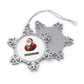 Santa in Tartan Scarf Personalised Pewter Christmas Ornament