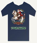 Santa on a White Horse Personalised Kids and Baby Christmas Tee