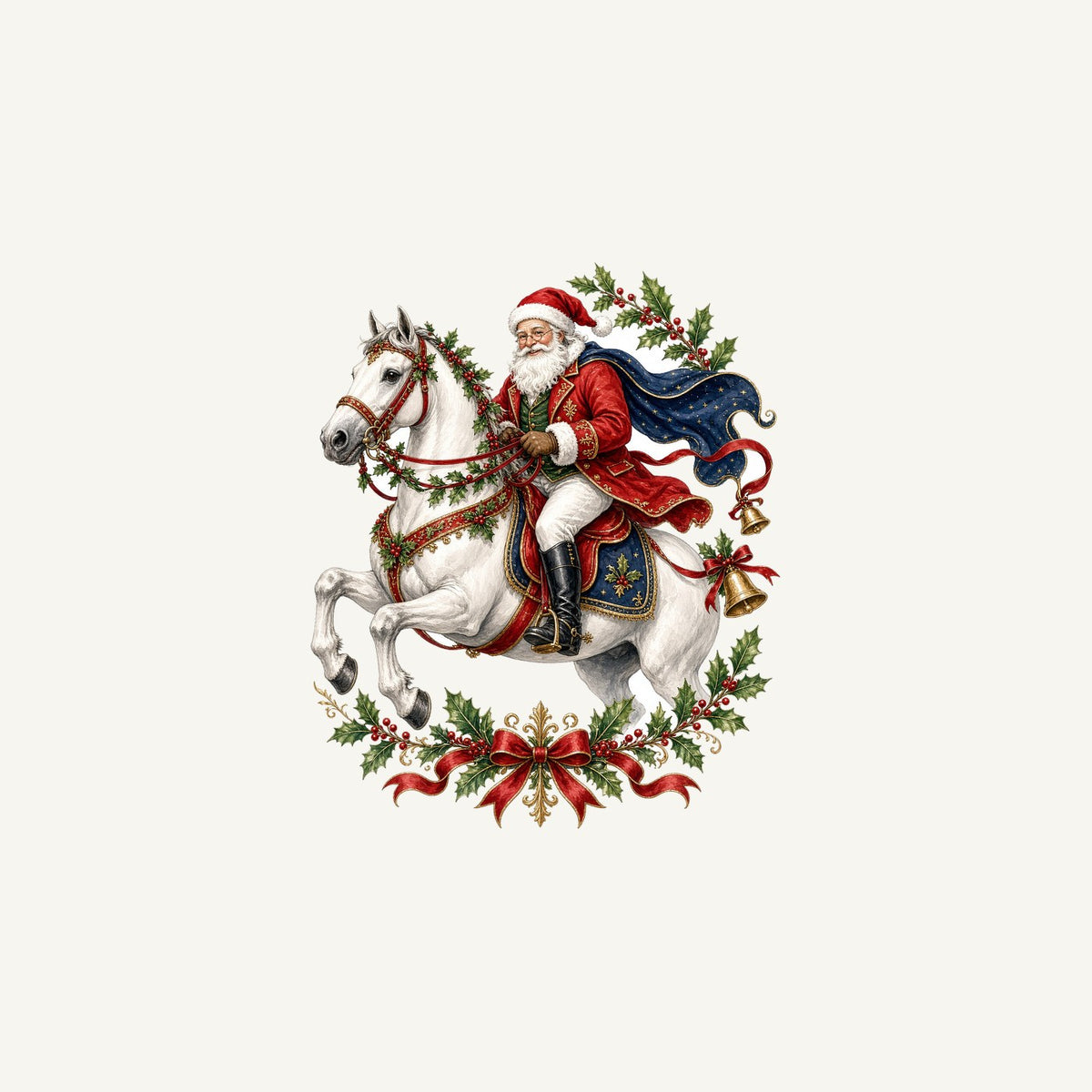Santa on a White Horse Personalised Christmas Mug
