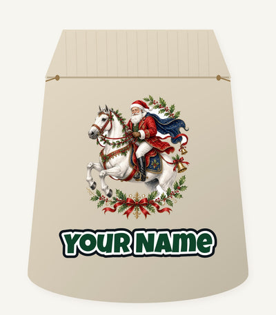 Santa on a White Horse Personalised Santa Sack
