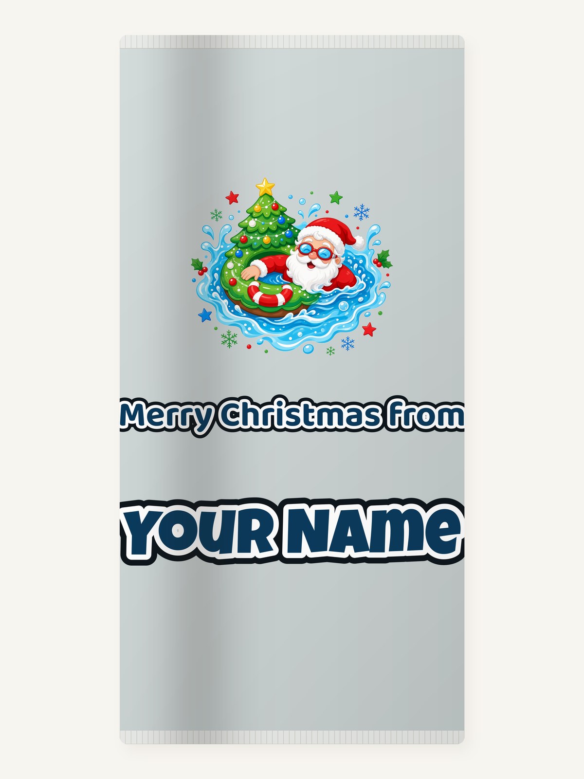 Santa Pool Float Christmas Personalised Beach Towel