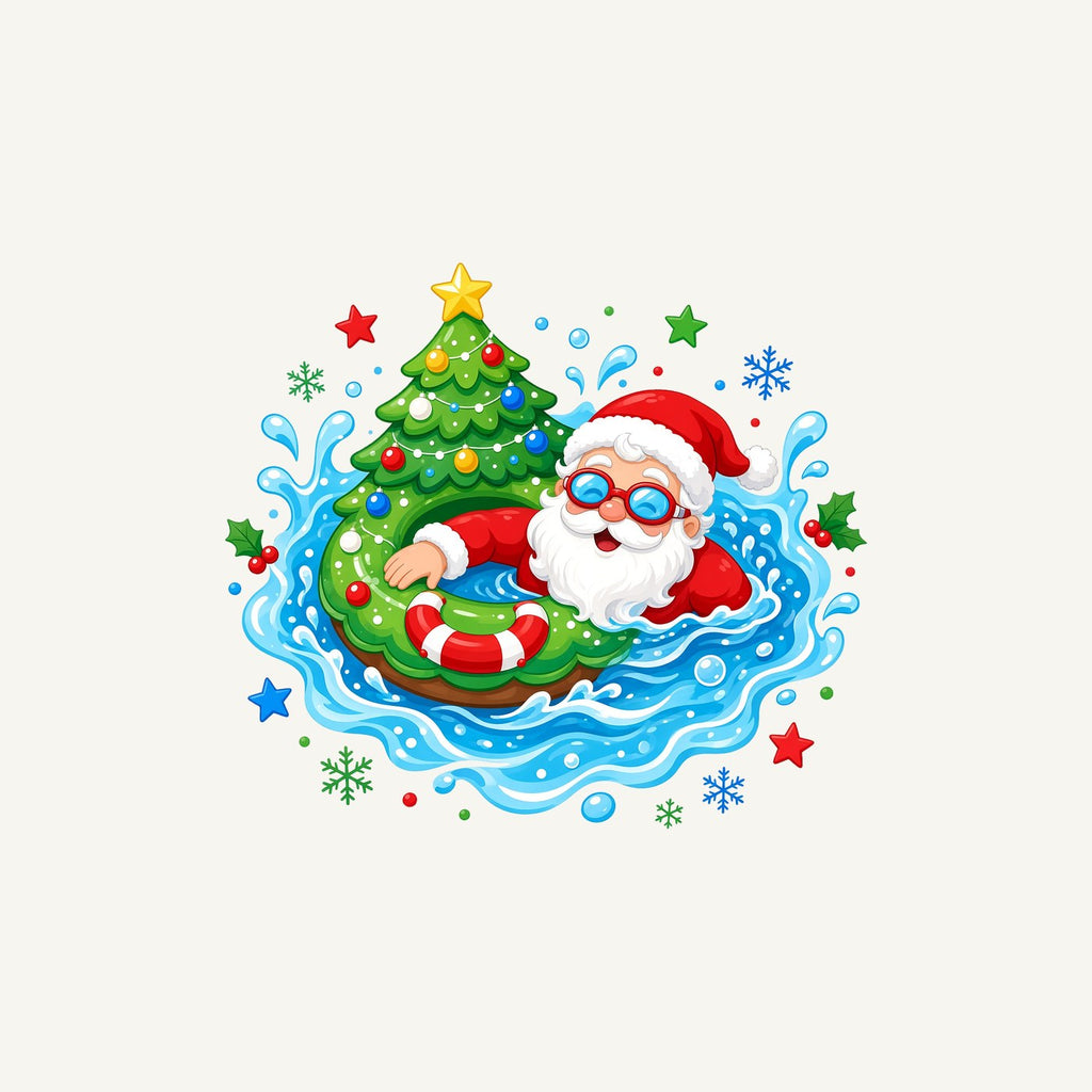 Santa Pool Float Christmas Personalised Christmas Mug