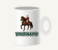 Santa Riding a Brown Horse Personalised Christmas Mug