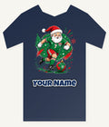 Santa Soccer Striker Personalised Kids and Baby Christmas Tee