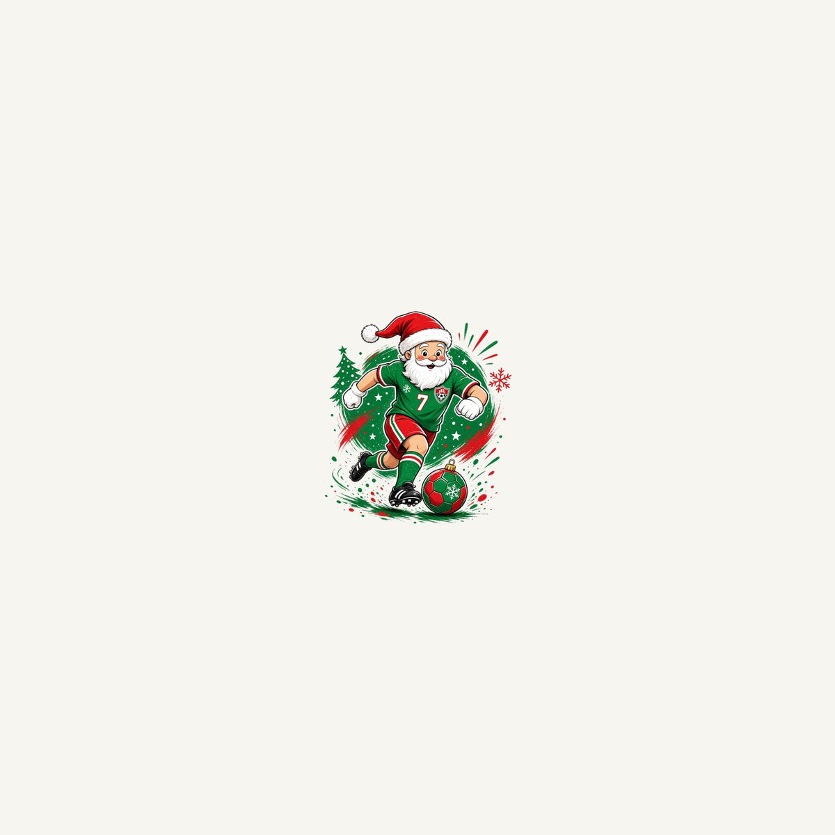 Santa Soccer Striker Personalised Beach Towel
