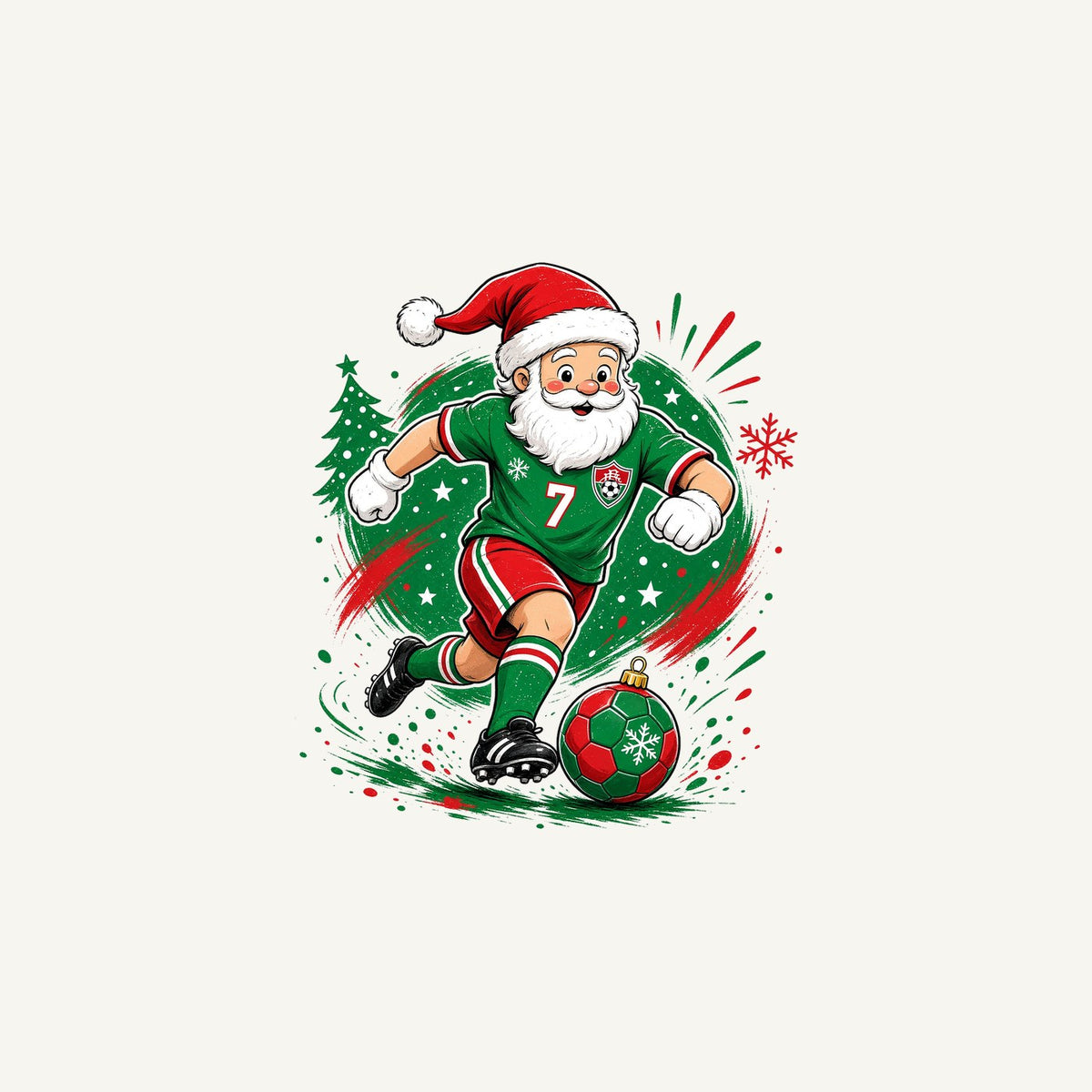 Santa Soccer Striker Personalised Christmas Mug