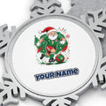Santa Soccer Striker Personalised Pewter Christmas Ornament