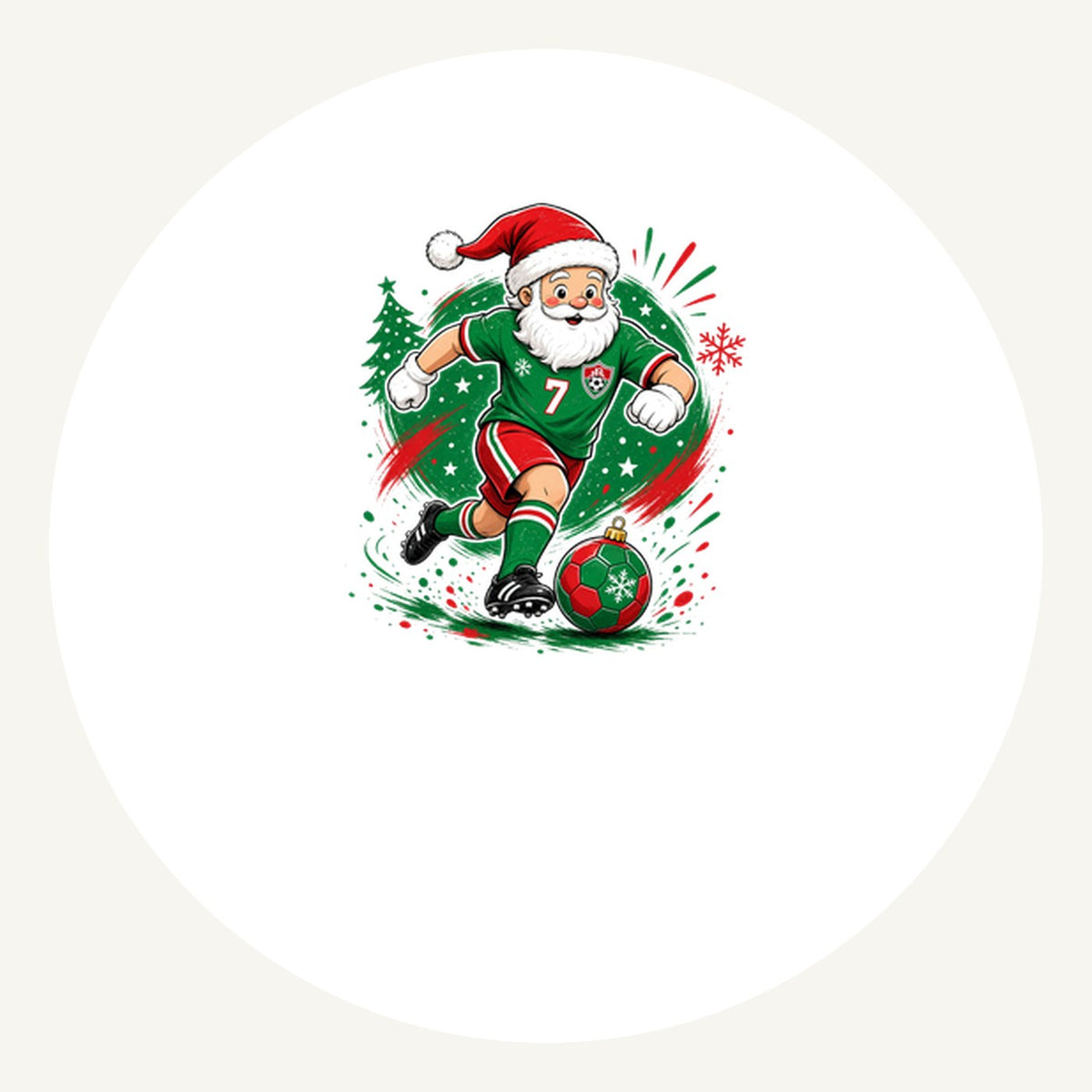 Santa Soccer Striker Personalised Pewter Christmas Ornament