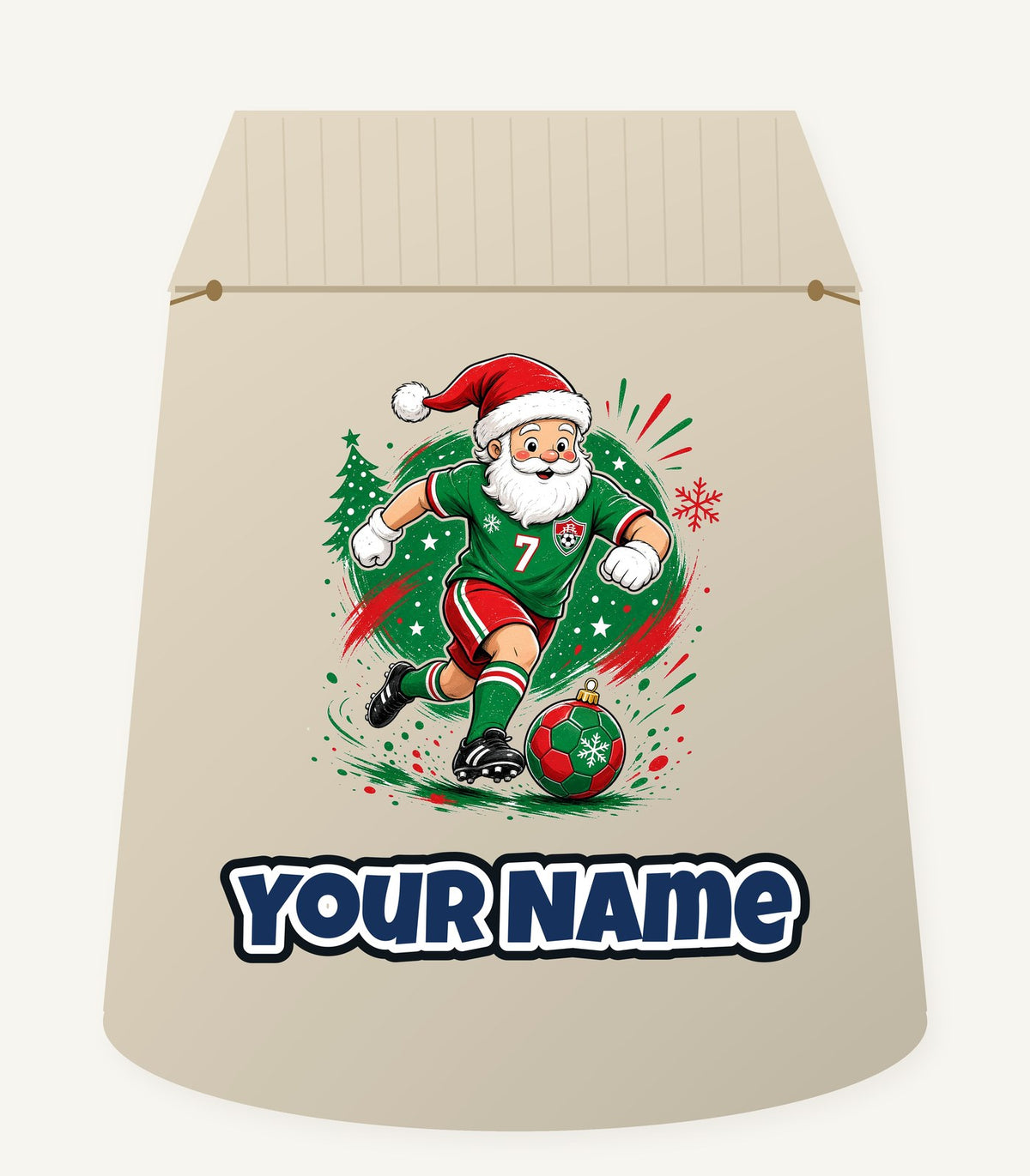 Santa Soccer Striker Personalised Santa Sack