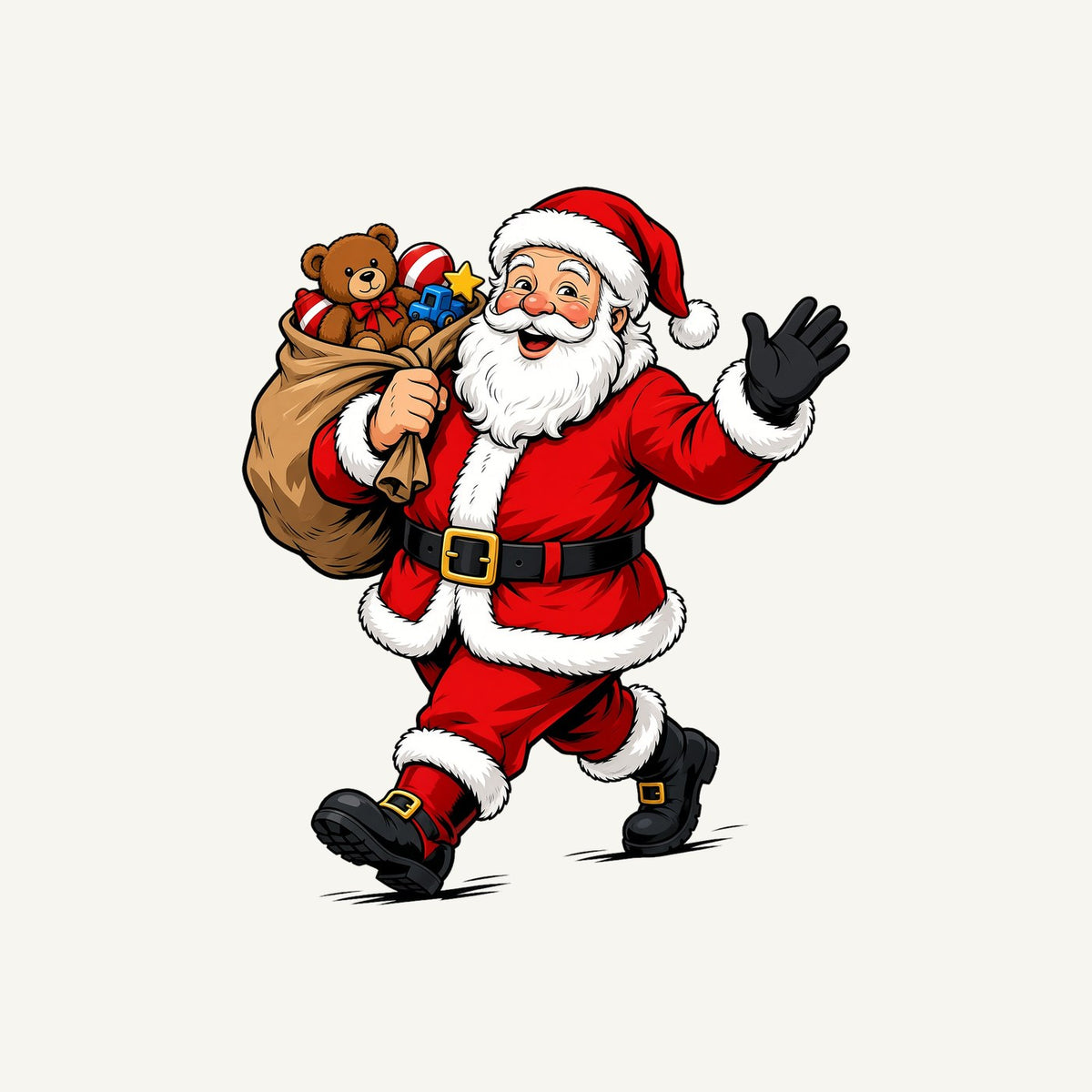 Santa with His Toy Sack Personalised Christmas T-Shirt and Hoodie