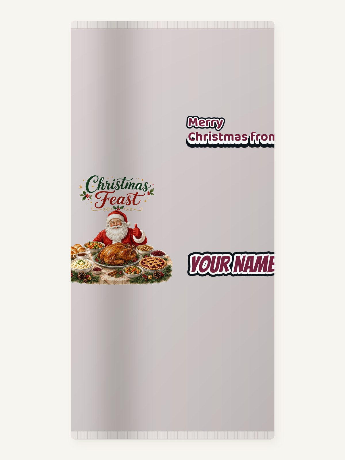 Santa's Christmas Feast Personalised Beach Towel