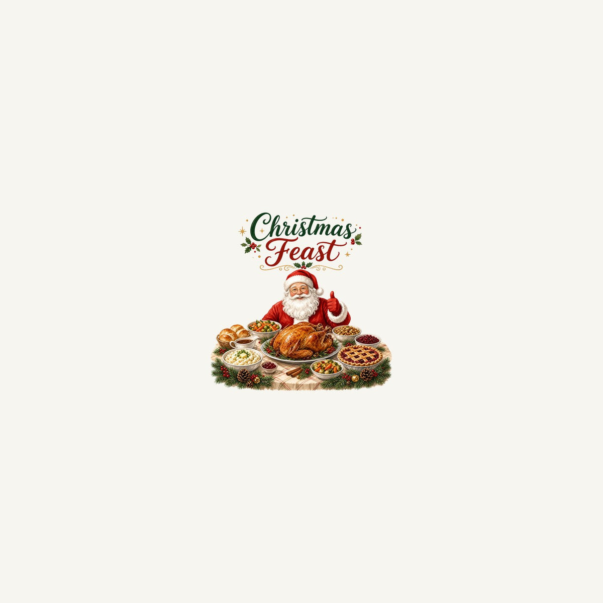 Santa's Christmas Feast Personalised Beach Towel