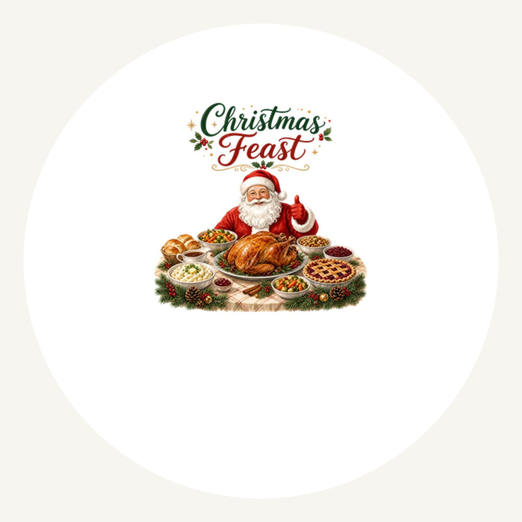 Santa's Christmas Feast Personalised Pewter Christmas Ornament