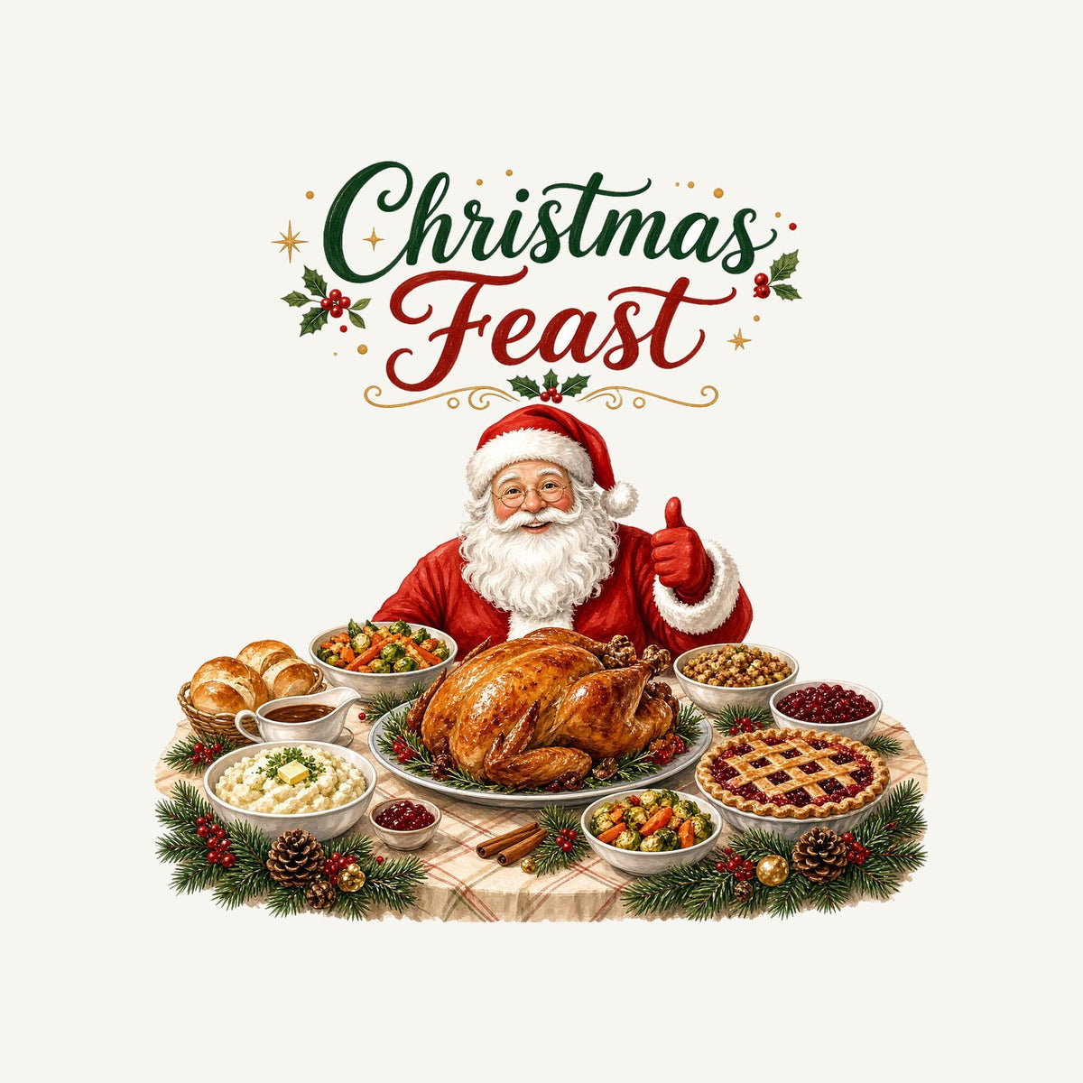Santa's Christmas Feast Personalised Santa Sack