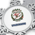 Santa's Goal Of The Season Personalised Pewter Christmas Ornament
