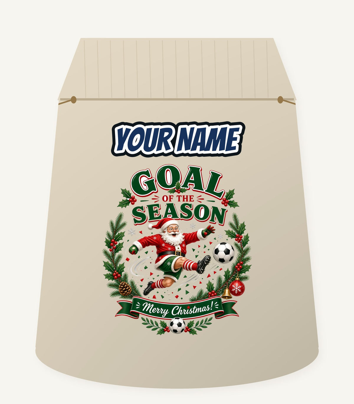 Santa's Goal Of The Season Personalised Santa Sack