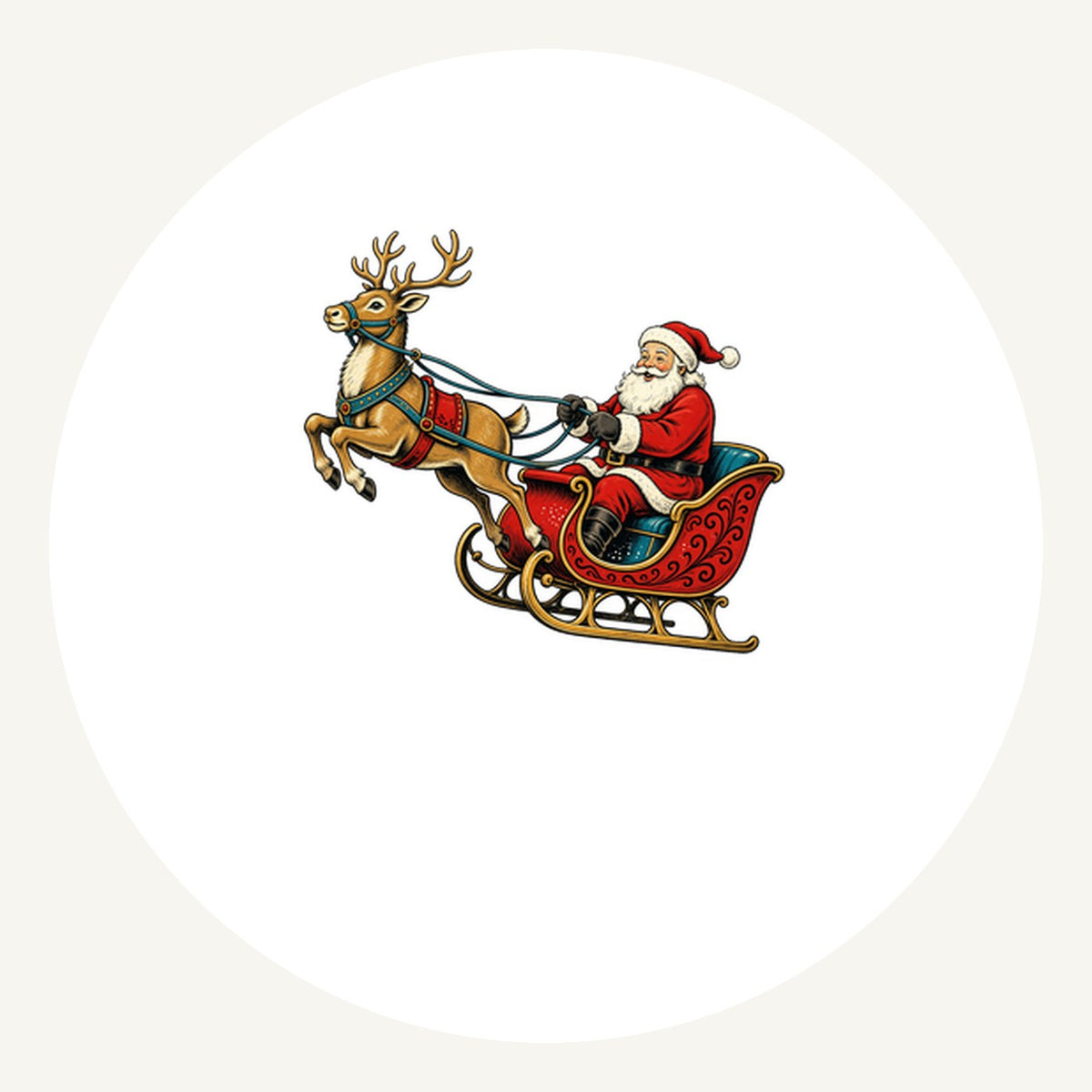 Santa's Sleigh and Reindeer Personalised Pewter Christmas Ornament