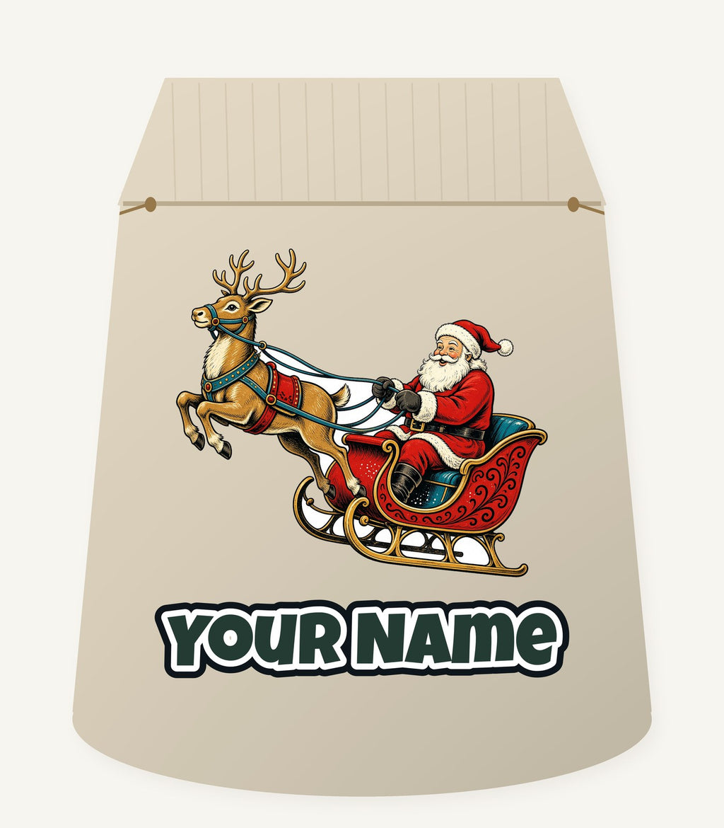 Santa's Sleigh and Reindeer Personalised Santa Sack