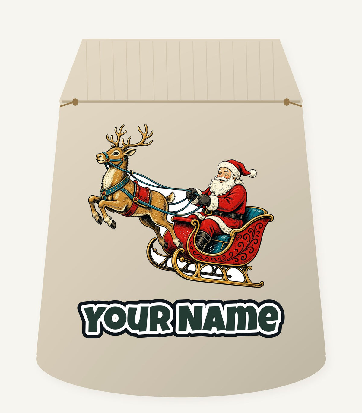 Santa's Sleigh and Reindeer Personalised Santa Sack