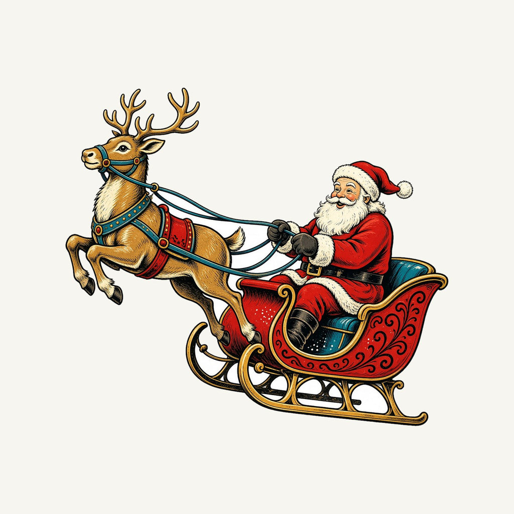Santa's Sleigh and Reindeer Personalised Santa Sack