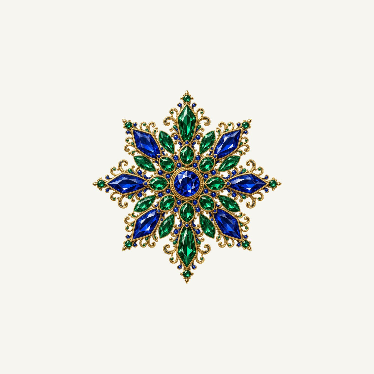 Sapphire and Emerald Snowflake Personalised Christmas Mug