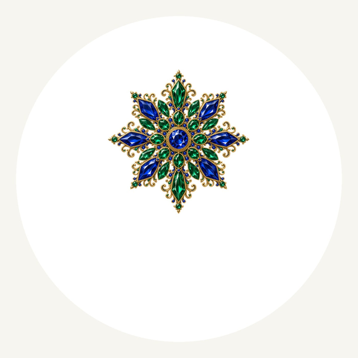 Sapphire and Emerald Snowflake Personalised Pewter Christmas Ornament