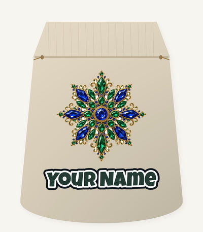 Sapphire and Emerald Snowflake Personalised Santa Sack