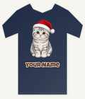 Scottish Fold Christmas Personalised Kids Tee and Baby Bodysuit