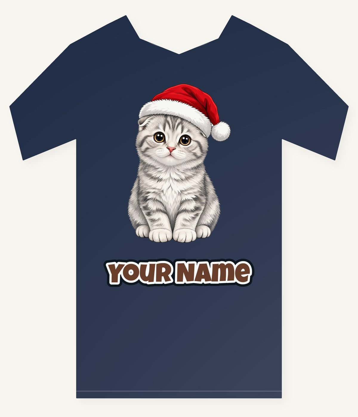 Scottish Fold Christmas Personalised Kids Tee and Baby Bodysuit