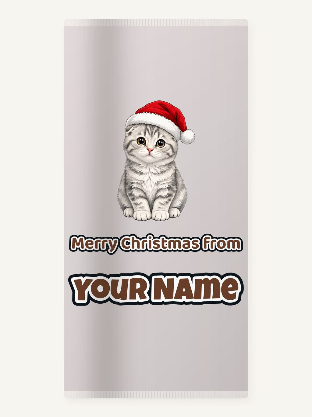 Scottish Fold Christmas Personalised Beach Towel