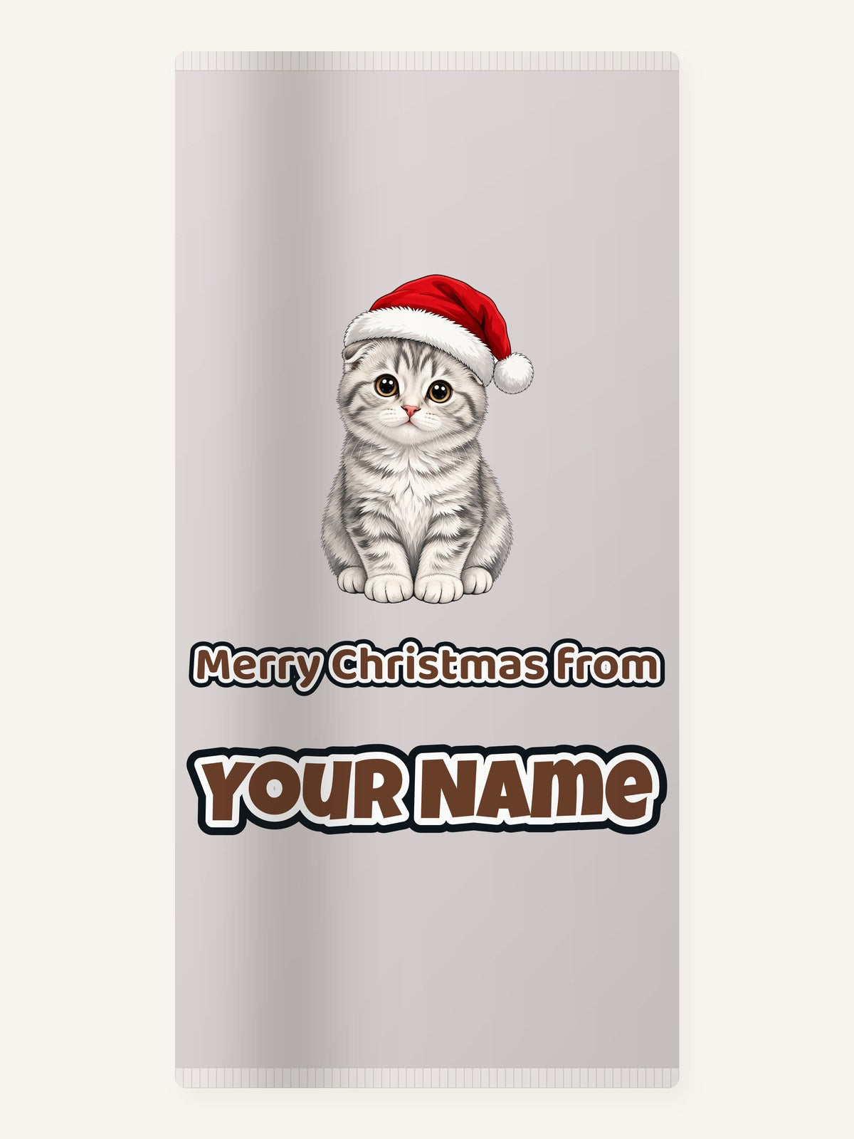 Scottish Fold Christmas Personalised Beach Towel