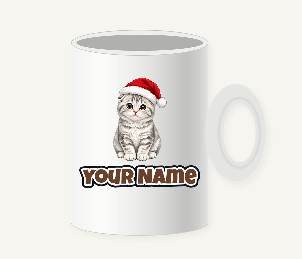 Scottish Fold Christmas Personalised Christmas Mug