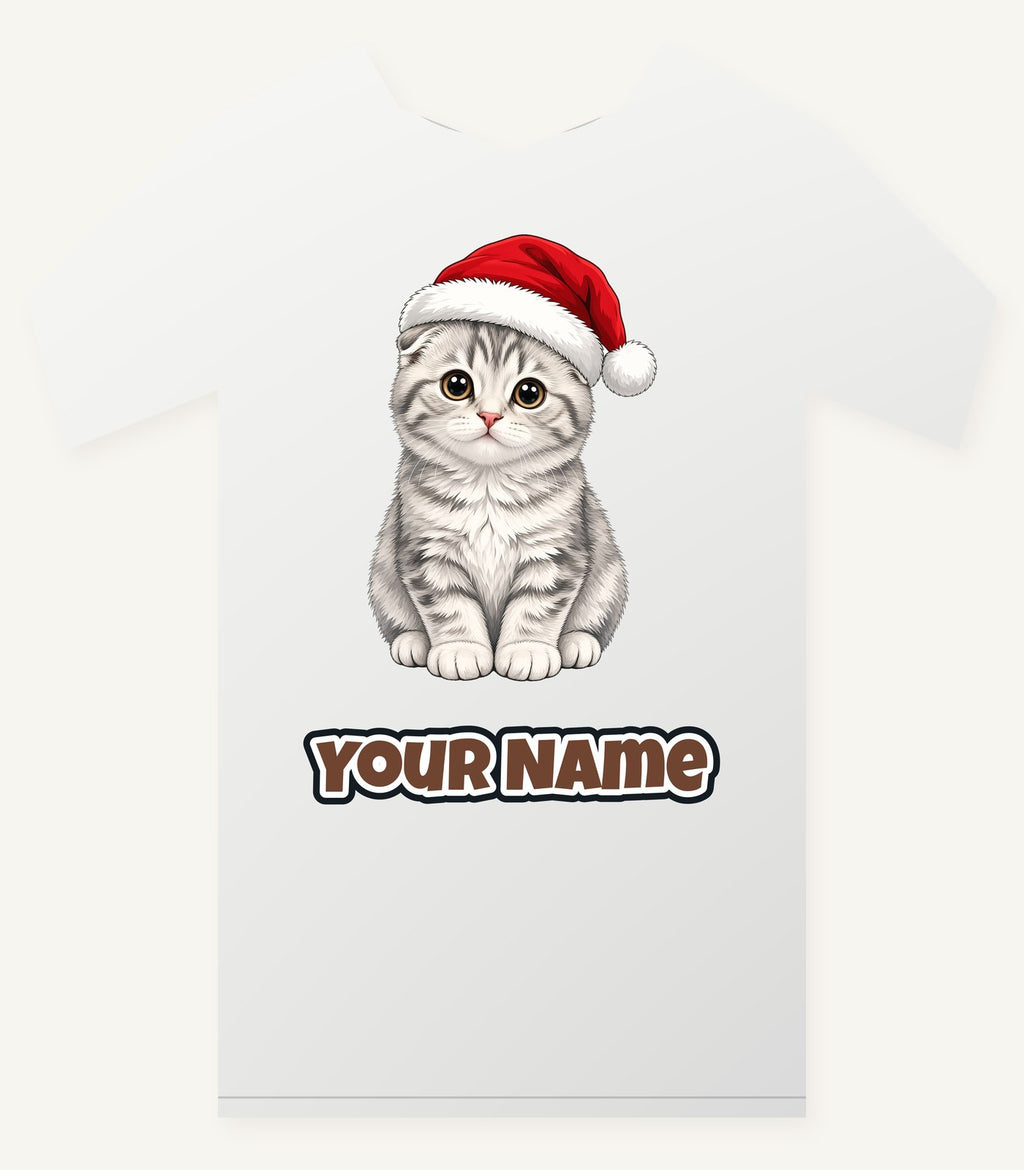 Scottish Fold Christmas Personalised Christmas T-Shirt and Hoodie
