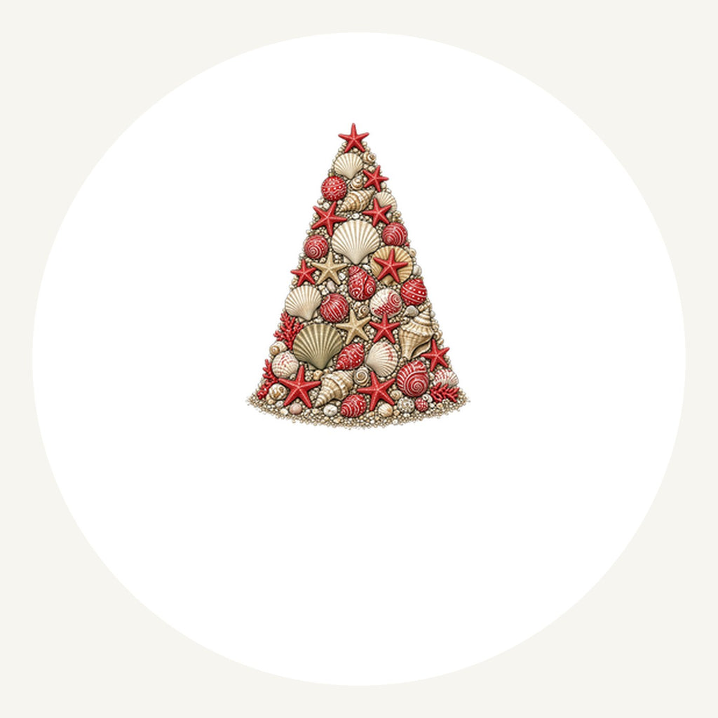 Seashell Christmas Tree Personalised Pewter Christmas Ornament