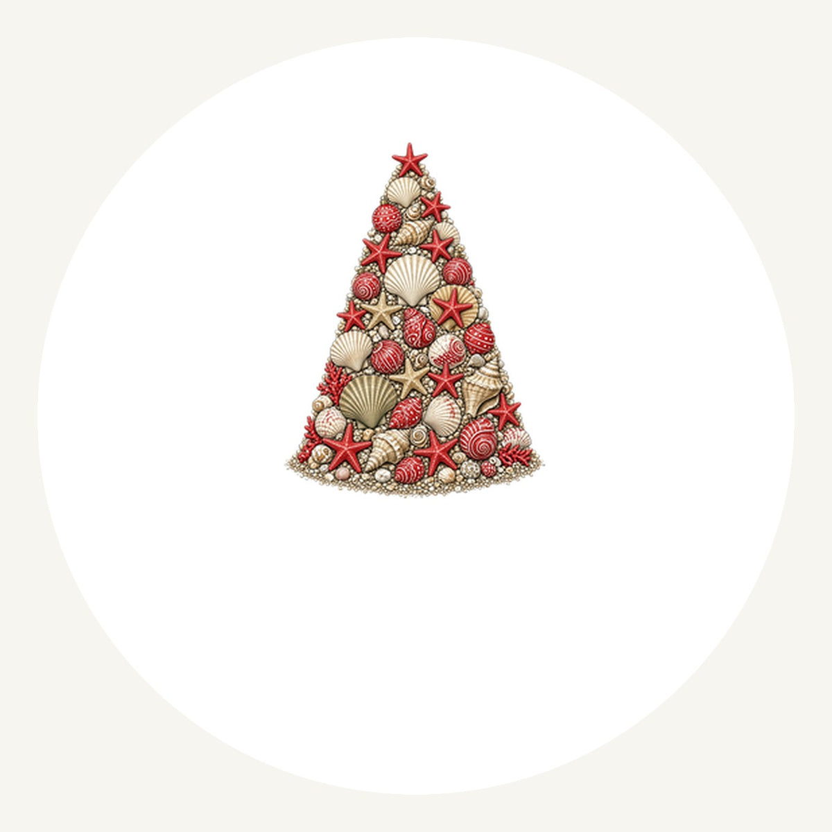 Seashell Christmas Tree Personalised Pewter Christmas Ornament