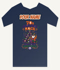Seventies Christmas Rock Santa Personalised Kids and Baby Christmas Tee